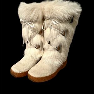Oscar Sport JULIA white winter fur boots Sz 37.
